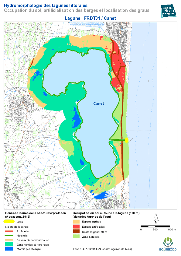 Hydromorphologie des lagunes littorales : occupation du sol, artificialisation des berges et localisation des graus - 3