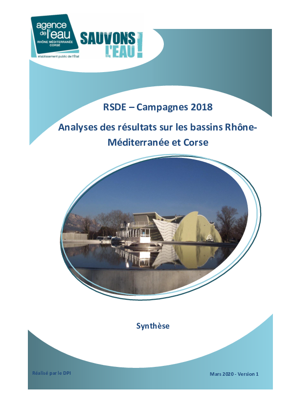 RSDE – Campagnes 2018 - Analyses des résultats sur les bassins Rhône-Méditerranée et Corse