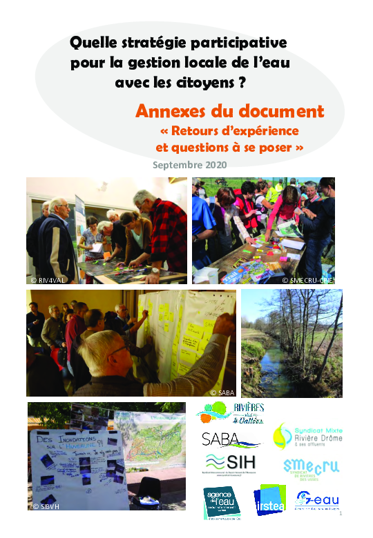 Quelle stratégie participative pour la gestion locale de l’eau avec les citoyens ? Volume 5 - Annexe au rapport final