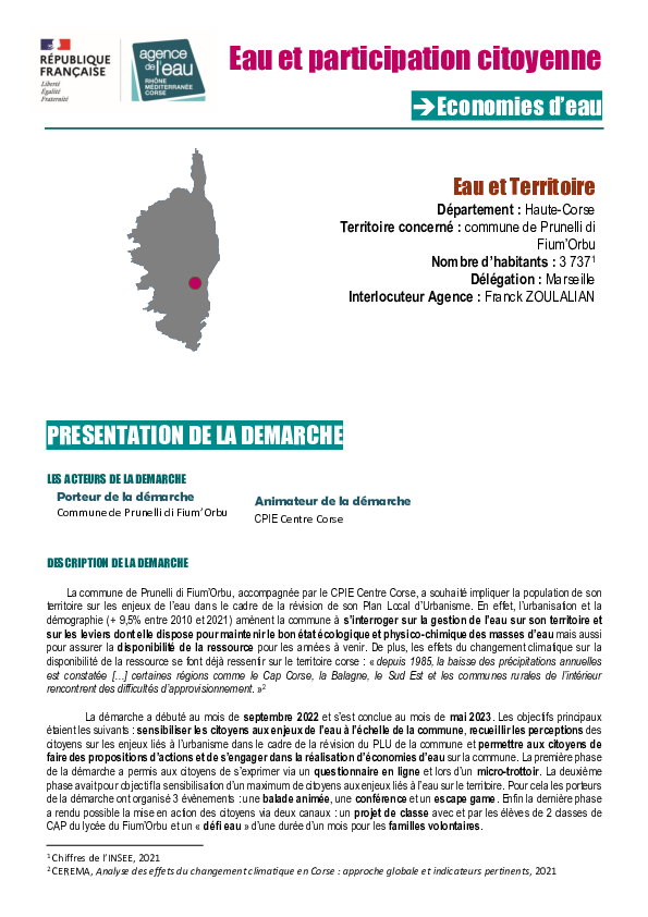 Retour d'expérience - Eau et Territoire (2B)