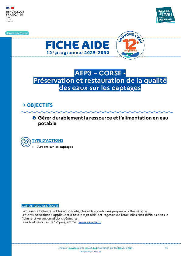 AEP3-Corse - Préservation et restauration de la qualité des eaux sur les captages