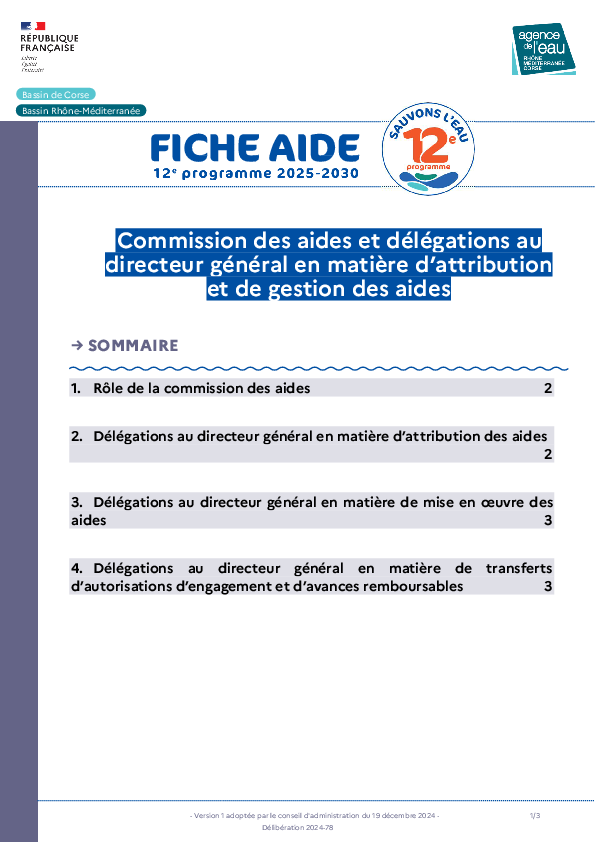 CDA - Commission des aides et délégations au directeur général de l’agence en matière d’attribution et de gestion des aides