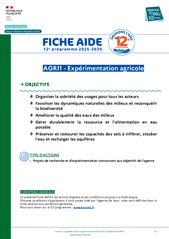 AGRI1 - Expérimentation agricole