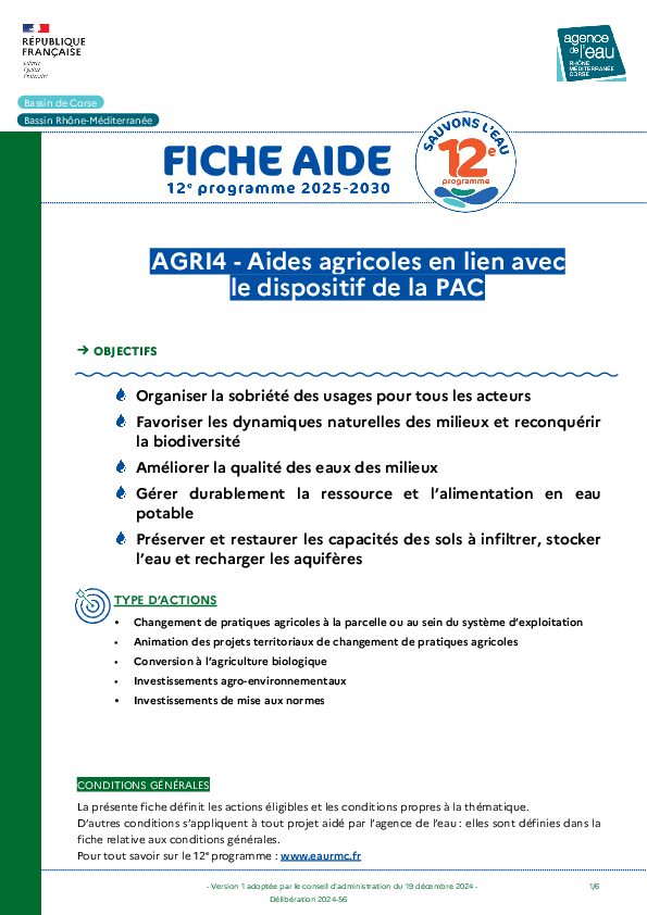 AGRI4 - Aides agricoles en lien avec le dispositif de la PAC