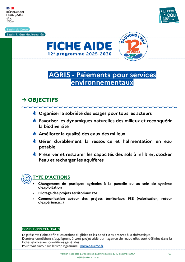 AGRI5 - Paiements pour services environnementaux