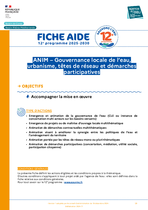 ANIM - Gouvernance locale de l’eau, urbanisme, têtes de réseau et démarches participatives
