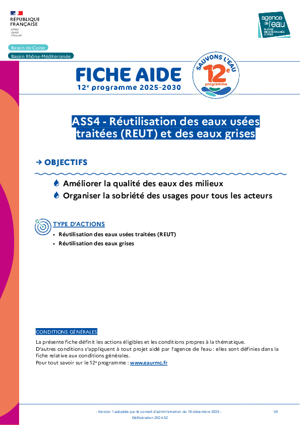 ASS4 - Réutilisation des eaux usées traitées et des eaux grises