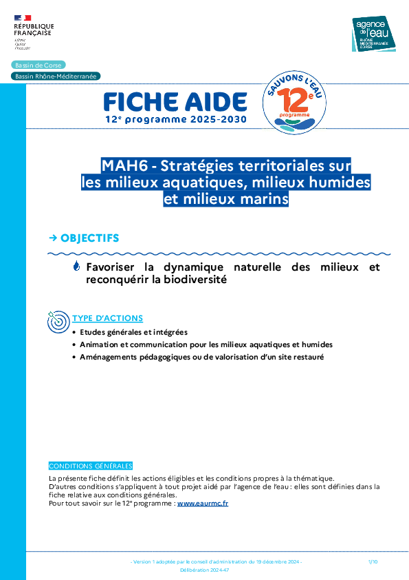 MAH6 - Stratégies territoriales sur les milieux aquatiques, milieux humides et milieux marins