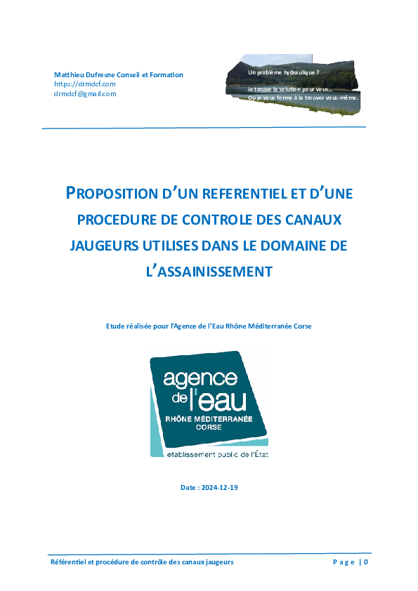 Etude sur la déformation des canaux Venturi