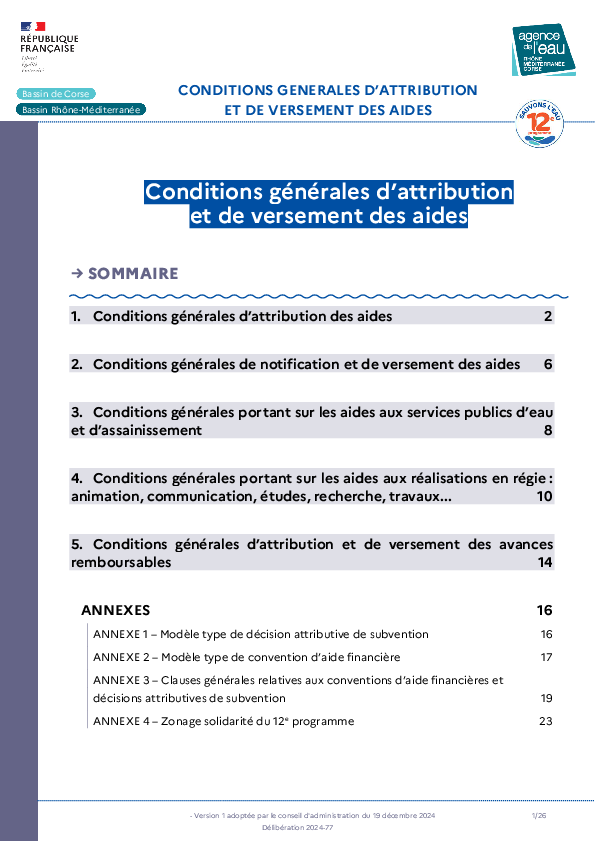 CG - Conditions générales d’attribution et de versement des aides