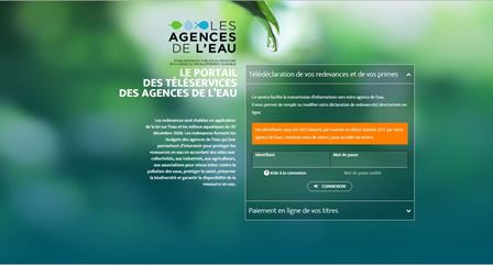 Accueil du site télédéclaration les agences de l'eau