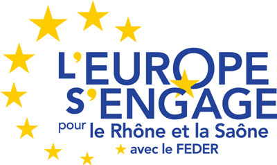 Logo l’Europe s’engage pour le Rhône et la Saône avec le Feder