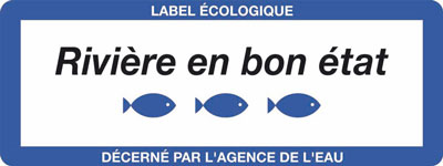 Logo du label écologique : Rivière en bon état, décerné par l'Agence de l'eau