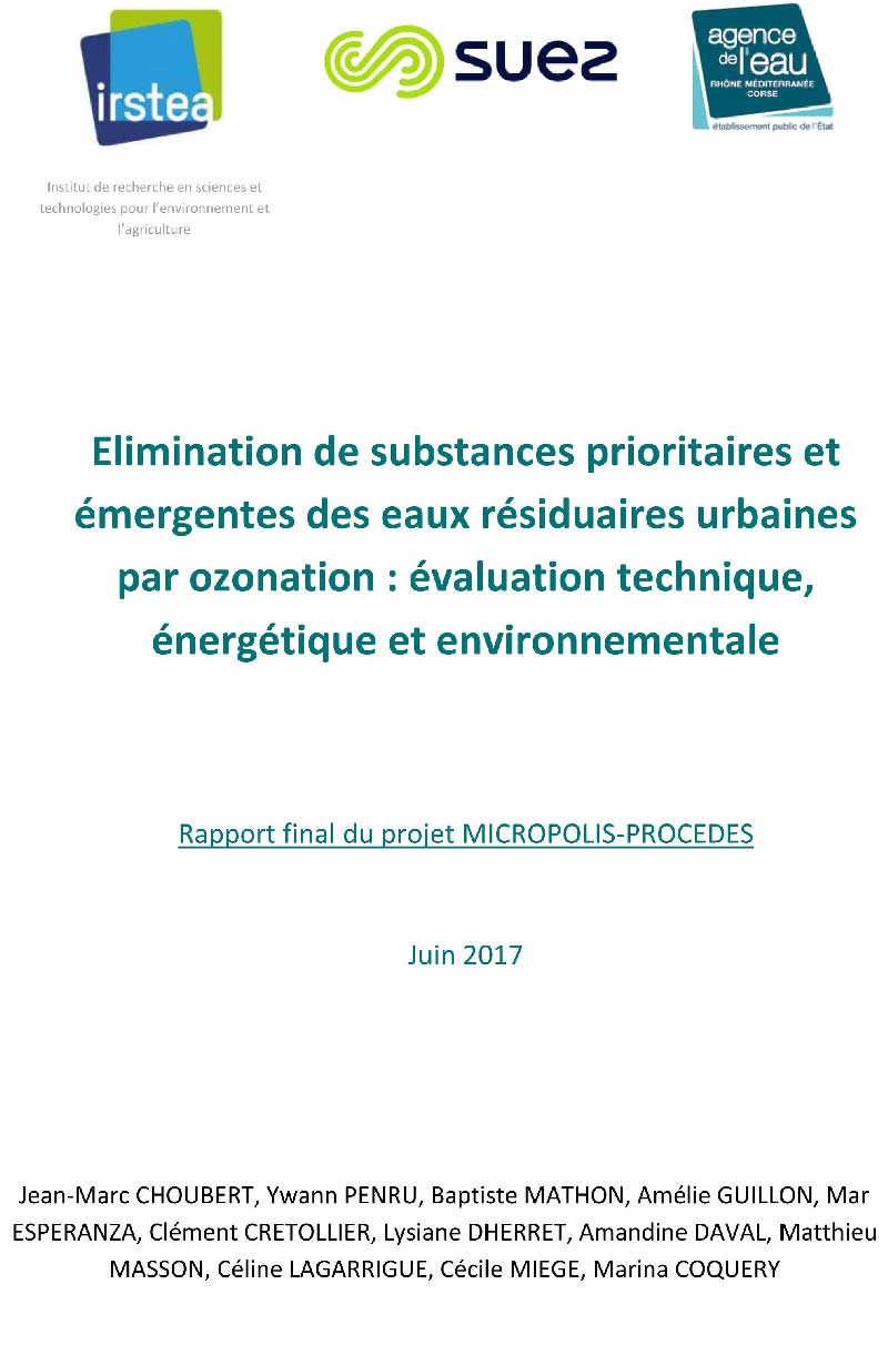 Elimination de substances prioritaires et émergentes des eaux résiduaires urbaines par ozonation : évaluation technique, énergétique et environnementale
