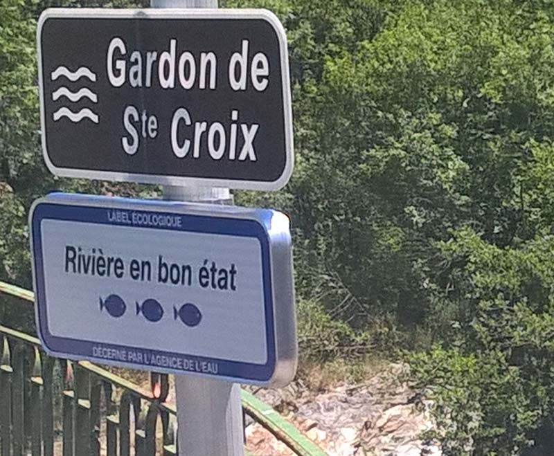 Panneau de labélisation, Rivière en bon état, Gardon de Sainte Croix
