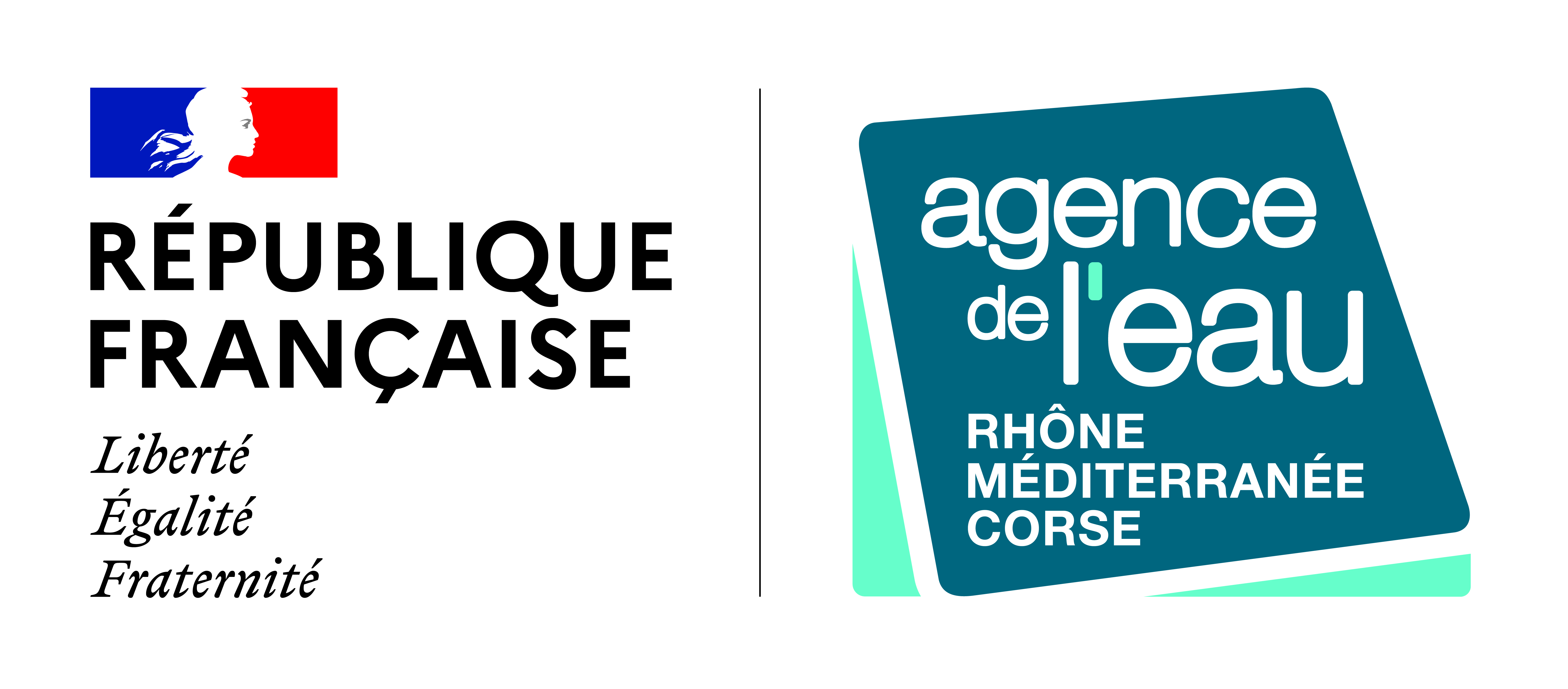 Logo République française - Agence de l'eau : Couleur