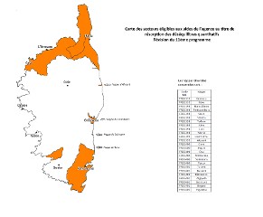 Carte des territoires en déséquilibre quantitatif - Bassin de Corse
